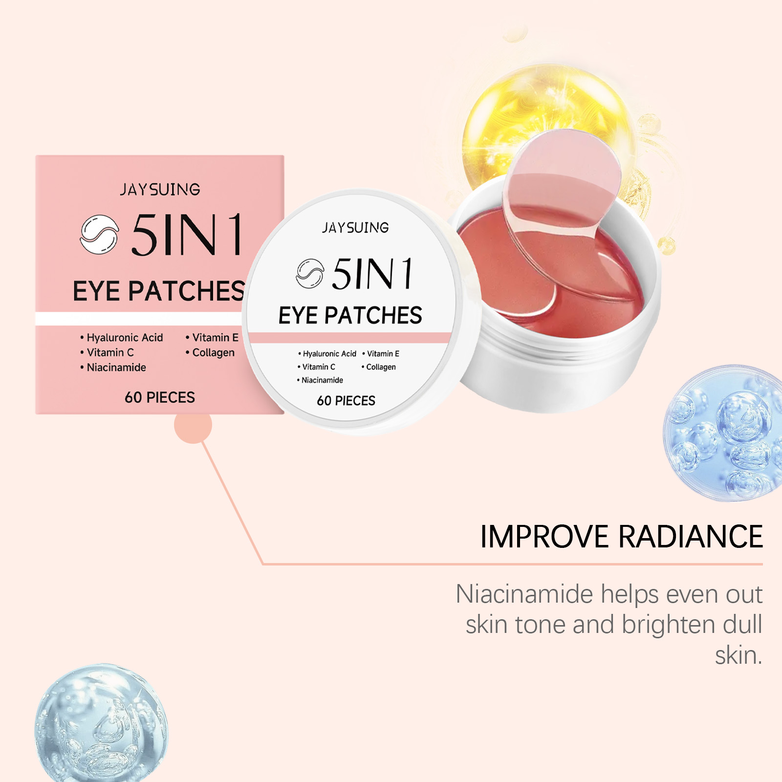 JAYSUING Set di 60 Patch Occhi - Hyaluronic Acid Facial Serum recensione e prezzo