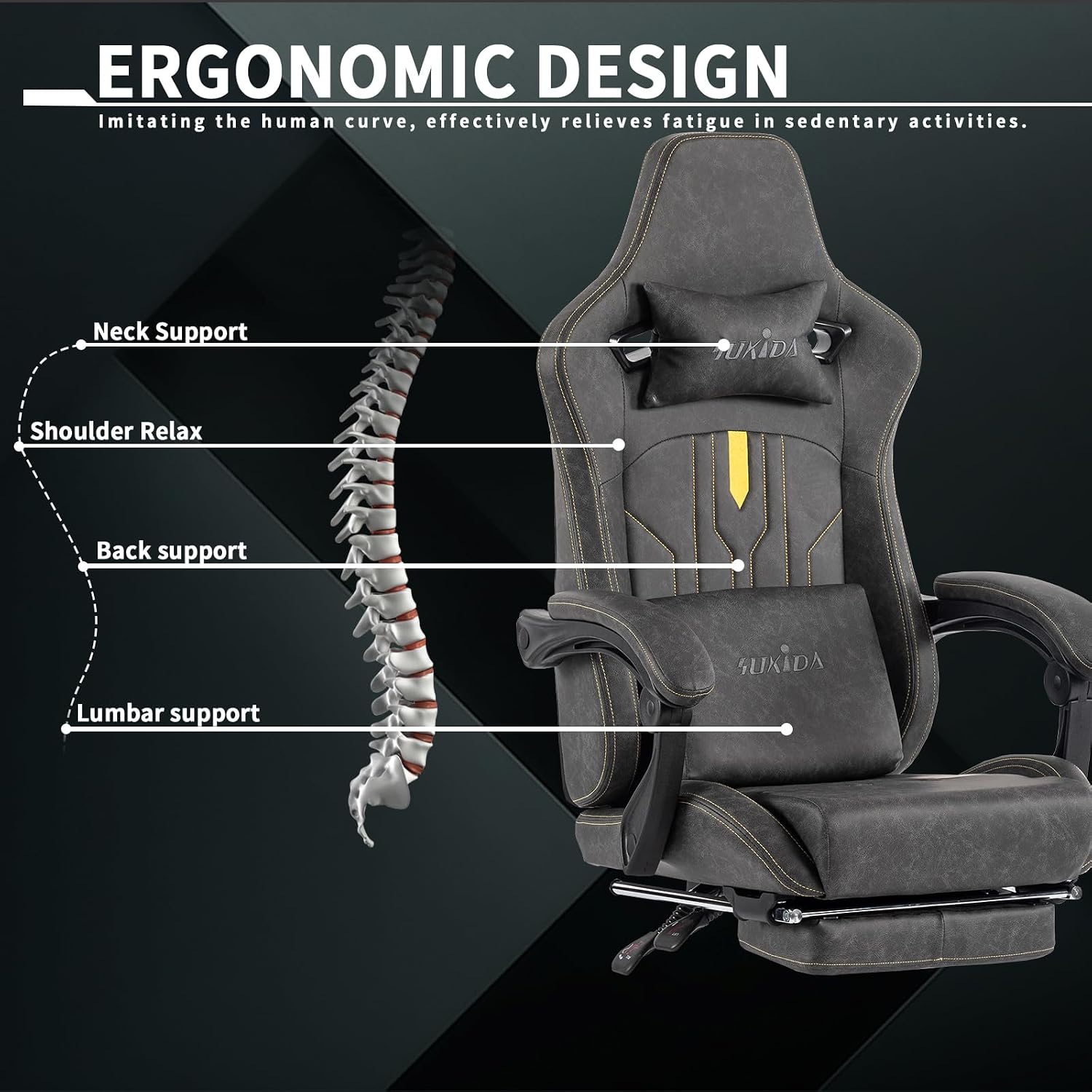Sedia da gaming con poggiapied - Massage recensione e prezzo